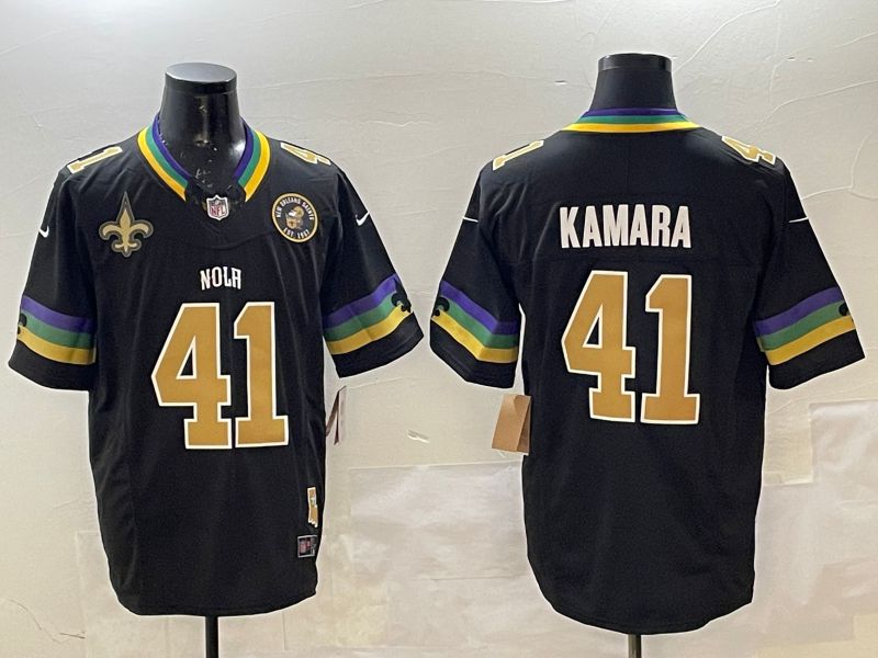 Men New Orleans Saints 41 Kamara Black three generations 2025 Nike Limited NFL Jersey style 2